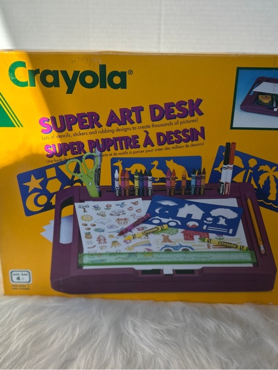 Crayola Other - Retro Crayola 1994 Super Art Desk - Yellow Box with Purple Desk